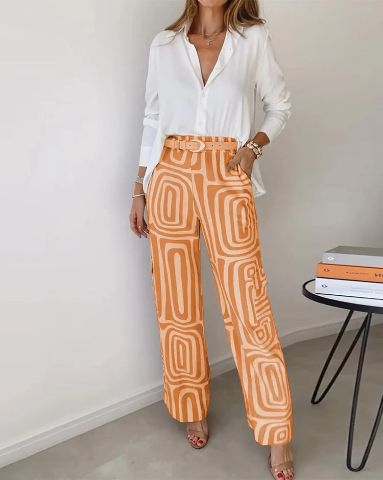 Nova™ | Geometric Palazzo Pants & Top Set