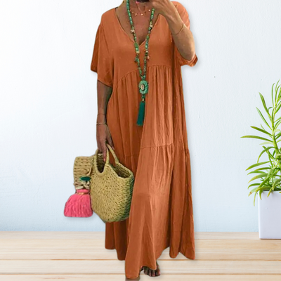 Stella™ Boho Cotton Linen Maxi Dress