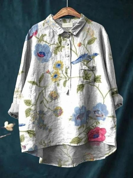 Daphne™ - Floral Button-Up Blouse