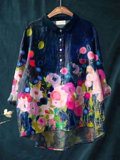 Daphne™ - Floral Button-Up Blouse