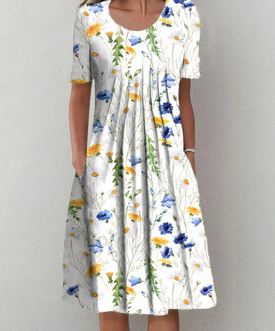 Maple™ - Casual Floral Pleated Dress