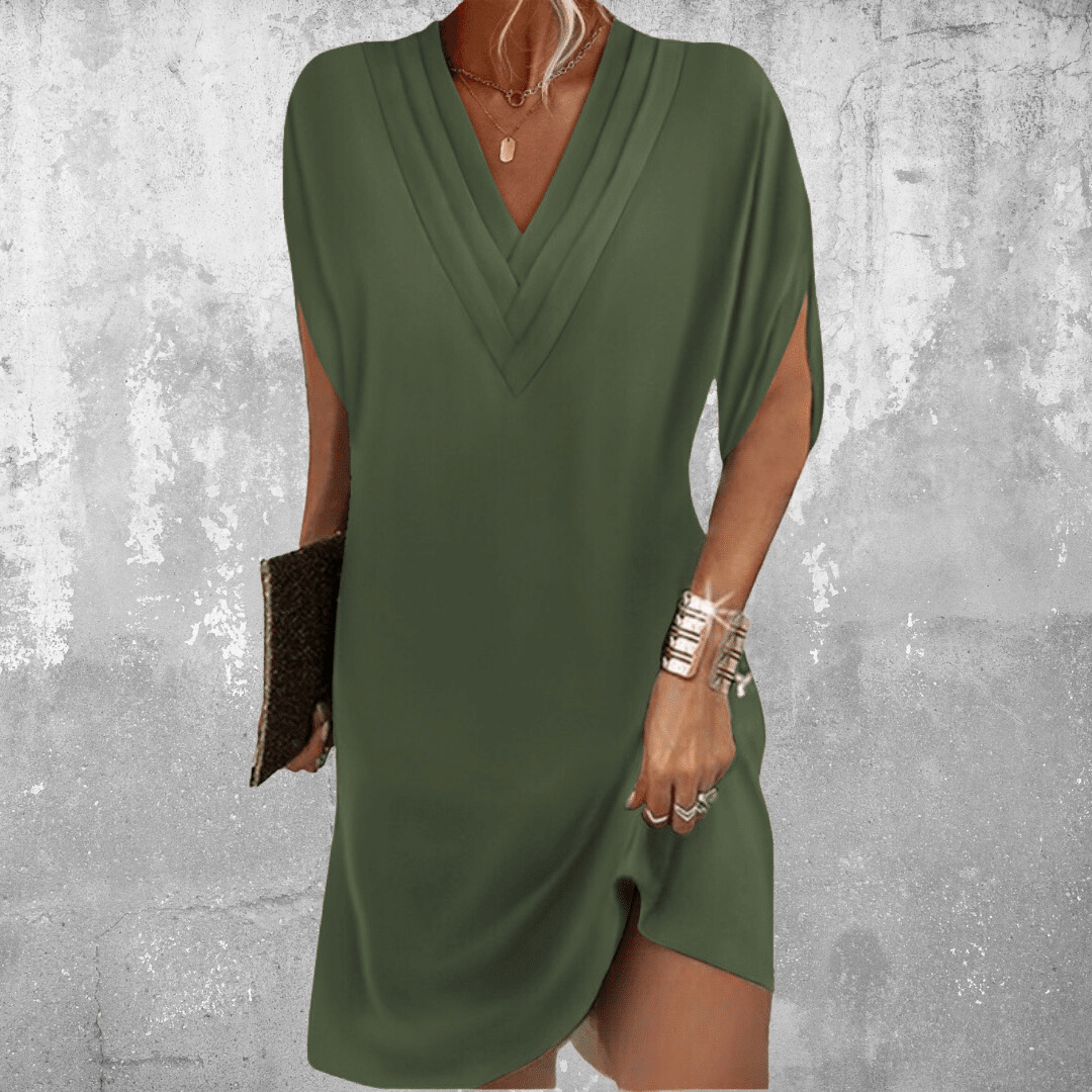 Heidi™ Elegant V-Neck Tunic Dress