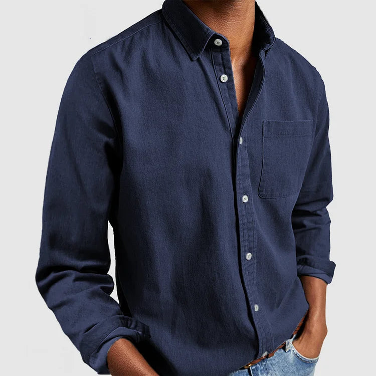 Ethan™ Classic Long-Sleeve Denim Shirt for Men