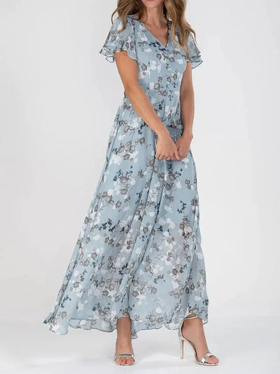 Celestia™ Chiffon Floral Long Dress