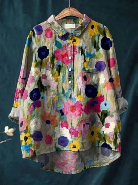 Daphne™ - Floral Button-Up Blouse