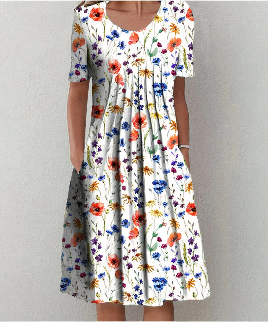 Maple™ - Casual Floral Pleated Dress