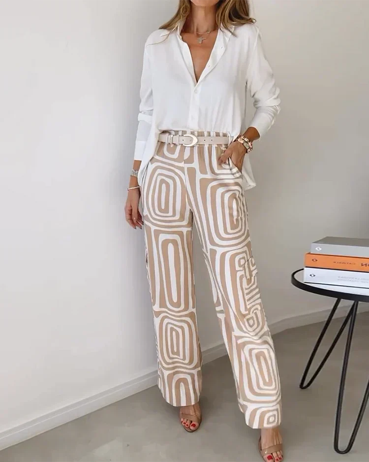 Nova™ | Geometric Palazzo Pants & Top Set