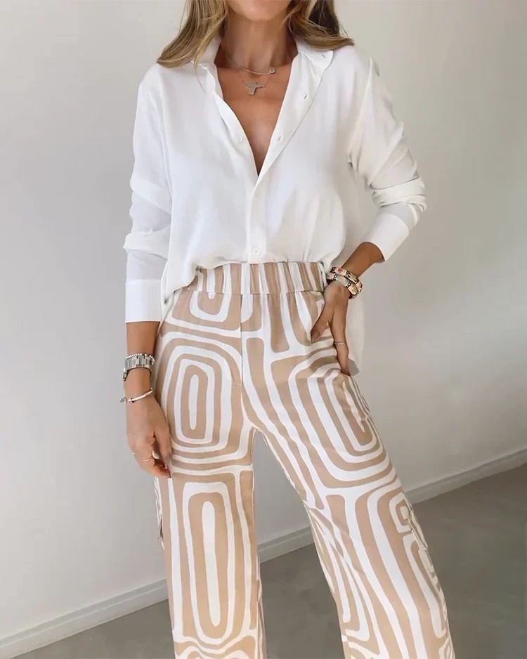 Nova™ | Geometric Palazzo Pants & Top Set