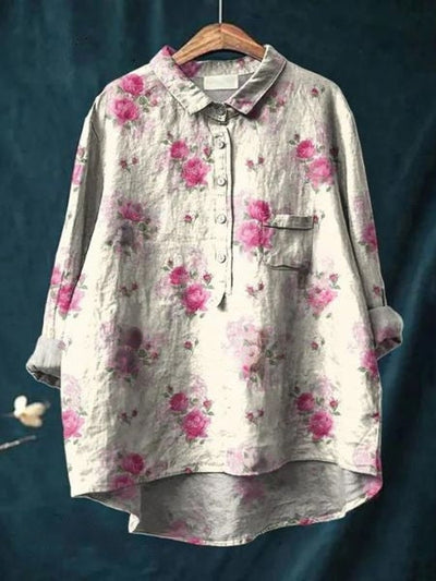 Daphne™ - Floral Button-Up Blouse