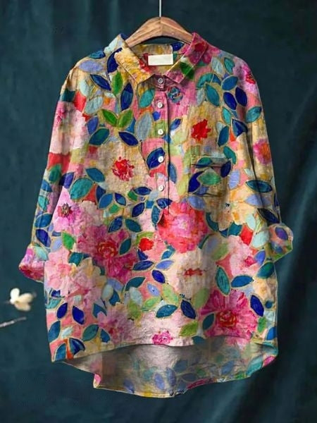 Daphne™ - Floral Button-Up Blouse