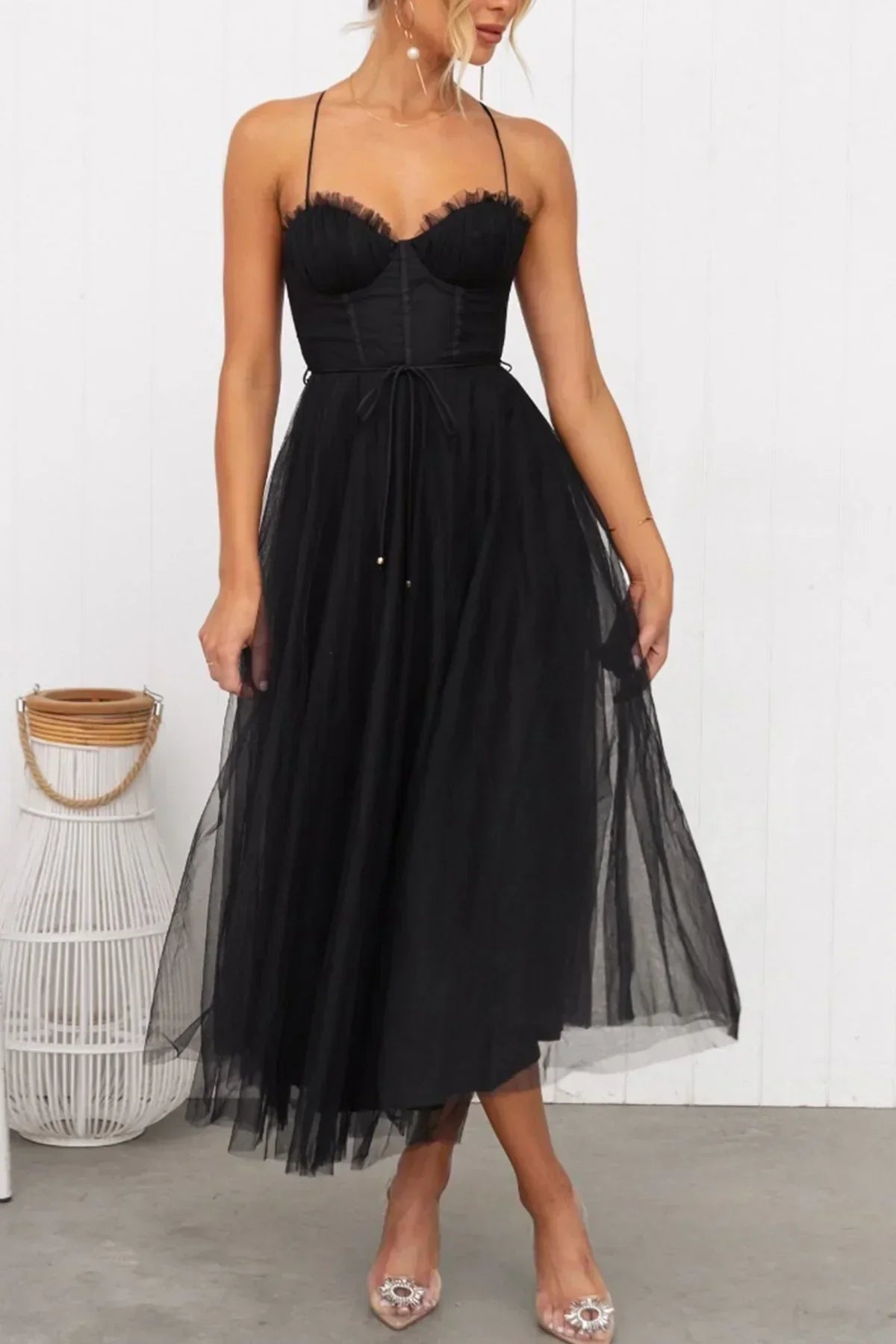 Yara™ - Elegant Corset Tulle Midi Dress