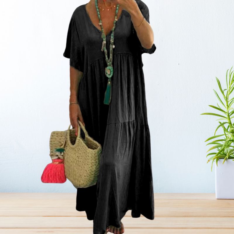 Stella™ Boho Cotton Linen Maxi Dress