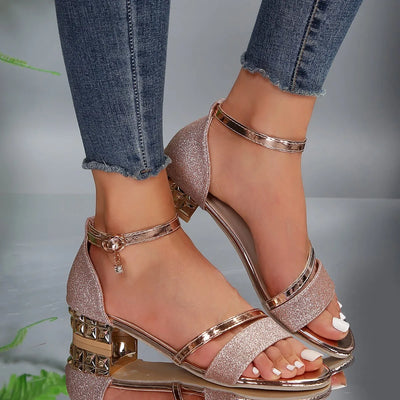 Lauren™ - Elegant Ankle-Strap Block Heel Sandals