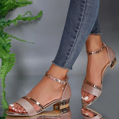 Lauren™ - Elegant Ankle-Strap Block Heel Sandals