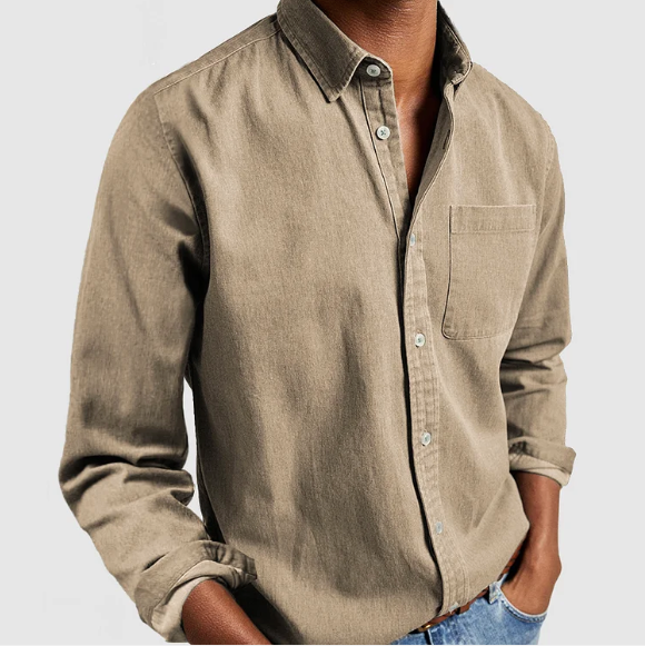 Ethan™ Classic Long-Sleeve Denim Shirt for Men