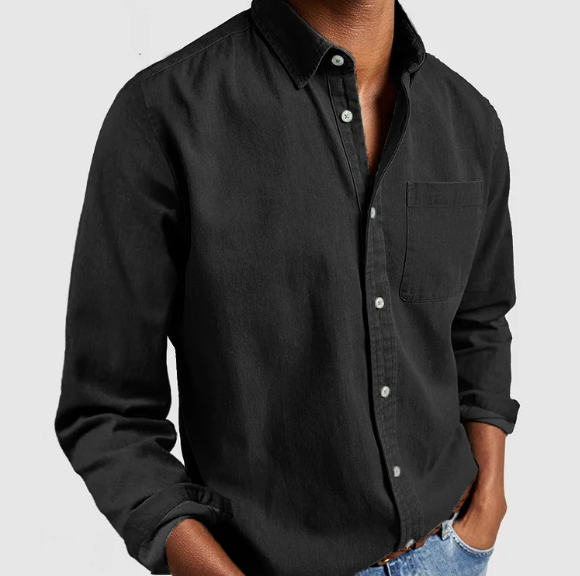 Ethan™ Classic Long-Sleeve Denim Shirt for Men