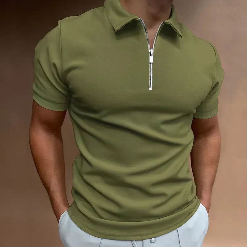 Charlie™ Men's Stylish Zip Polo Shirt