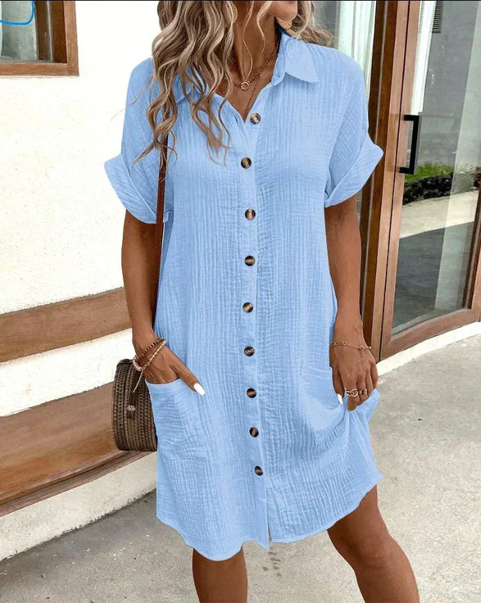 Harper™ Casual Button-Down Shirt Dress