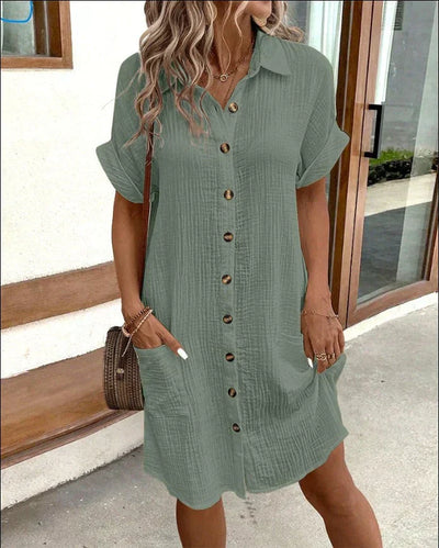 Harper™ Casual Button-Down Shirt Dress