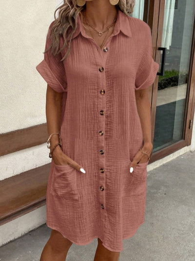 Harper™ Casual Button-Down Shirt Dress