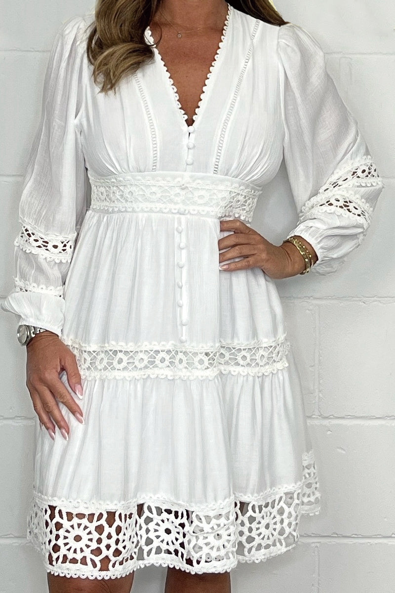 Zara™ Boho Lace Cotton Dress