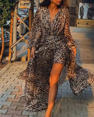 Maise™ - Fierce Leopard Print Maxi Dress