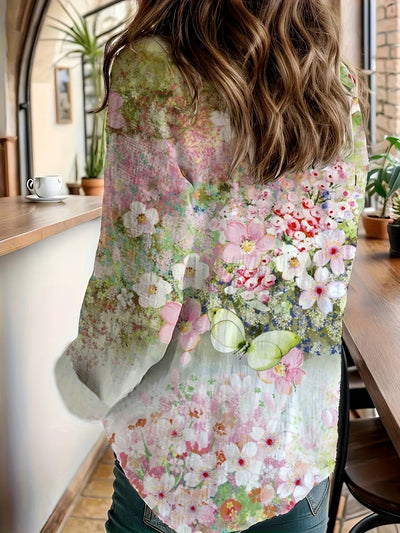 Blooming Elegance™ Floral Button-Up Blouse