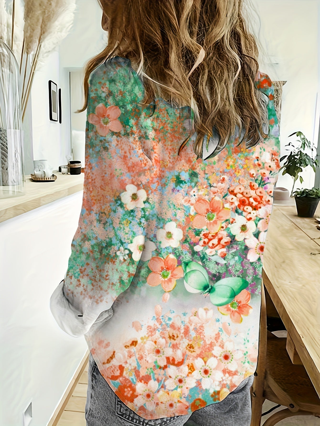 Blooming Elegance™ Floral Button-Up Blouse