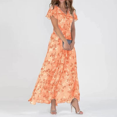 Celestia™ Chiffon Floral Long Dress