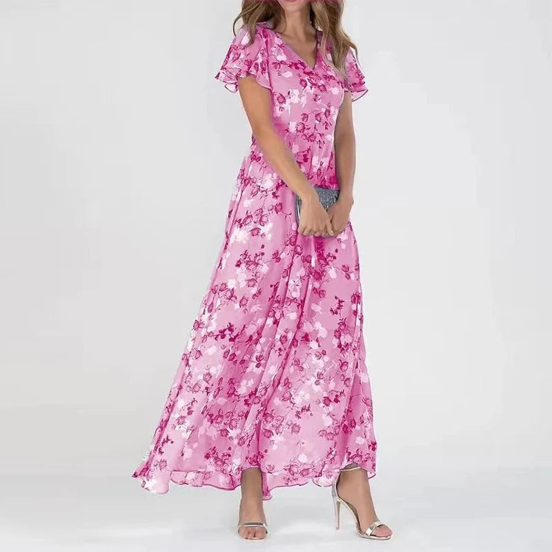 Celestia™ Chiffon Floral Long Dress