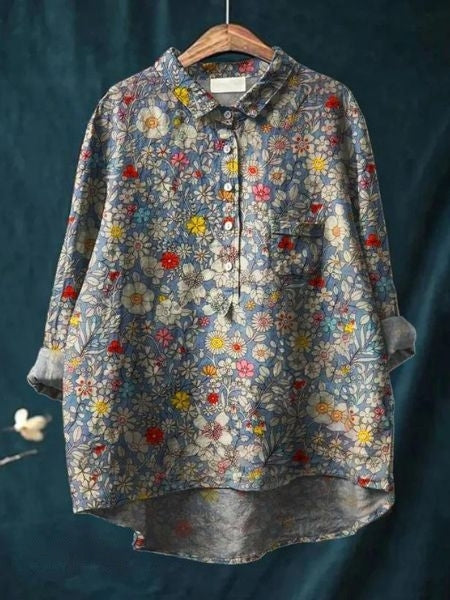 Daphne™ - Floral Button-Up Blouse