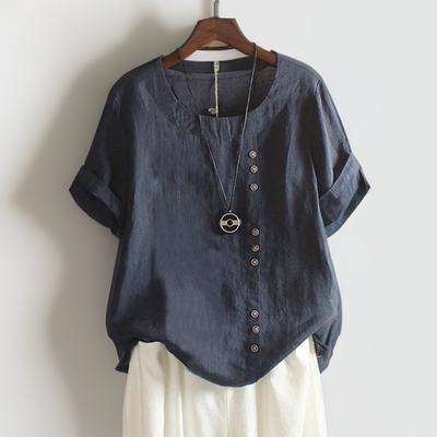 Kiera™ - Asymmetrical Button Blouse