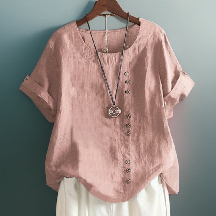 Kiera™ - Asymmetrical Button Blouse