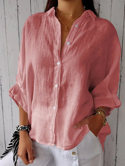 Evelyn™ - Classic Linen Button-Up Shirt