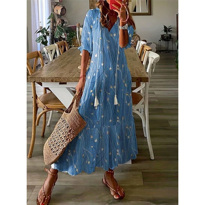 Isabella™ Floral Cotton-Linen Maxi Dress